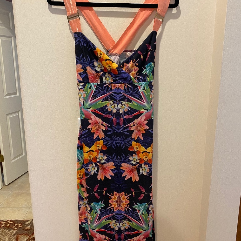 Venus tropical print cross cross back dress